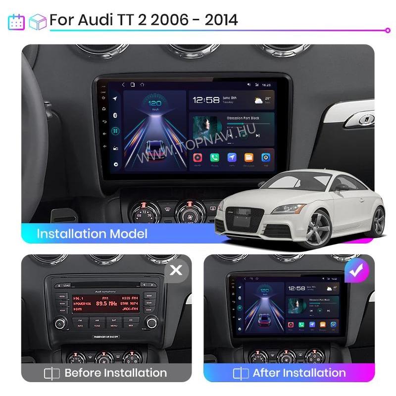 Android érintőkijelzős fejegység Audi TT 2006–2014 típushoz – 9 inch