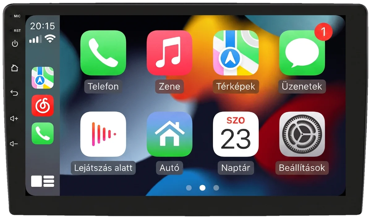 Xtrons 9 colos Android fejegység, CarPlay kezdőképernyő