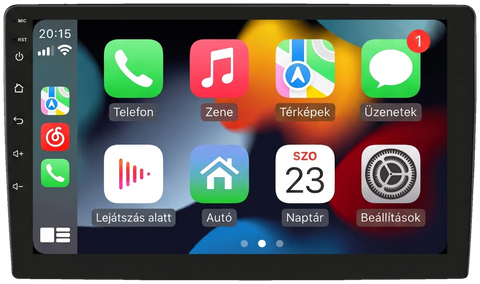 Xtrons 9 colos Android fejegység, CarPlay kezdőképernyő