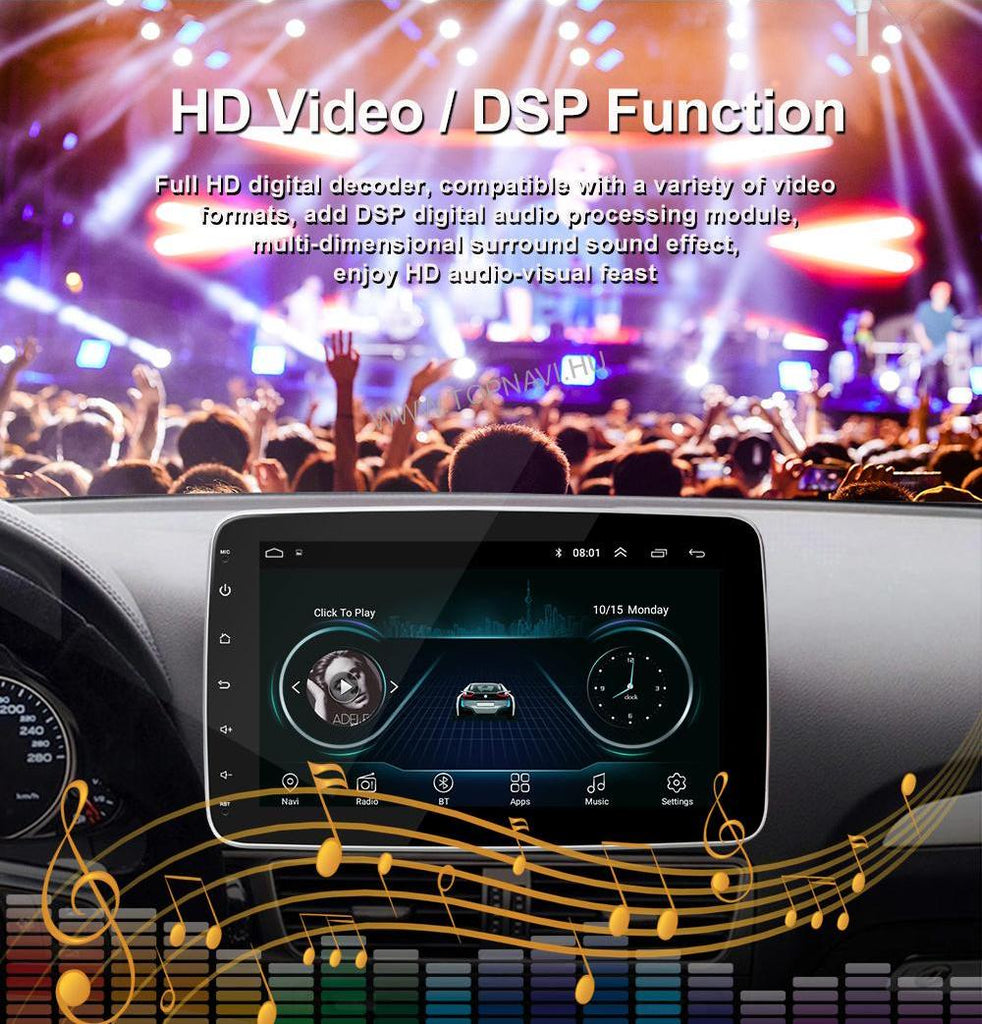 1 DIN Univerzális 10.1" Android Multimédia fejegység - TopNAVI