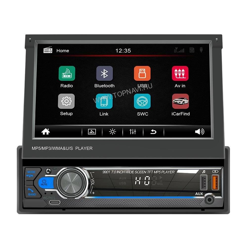 1 DIN Univerzális 7" Rejtett kijelzős Android Multimédia fejegység - TopNAVI