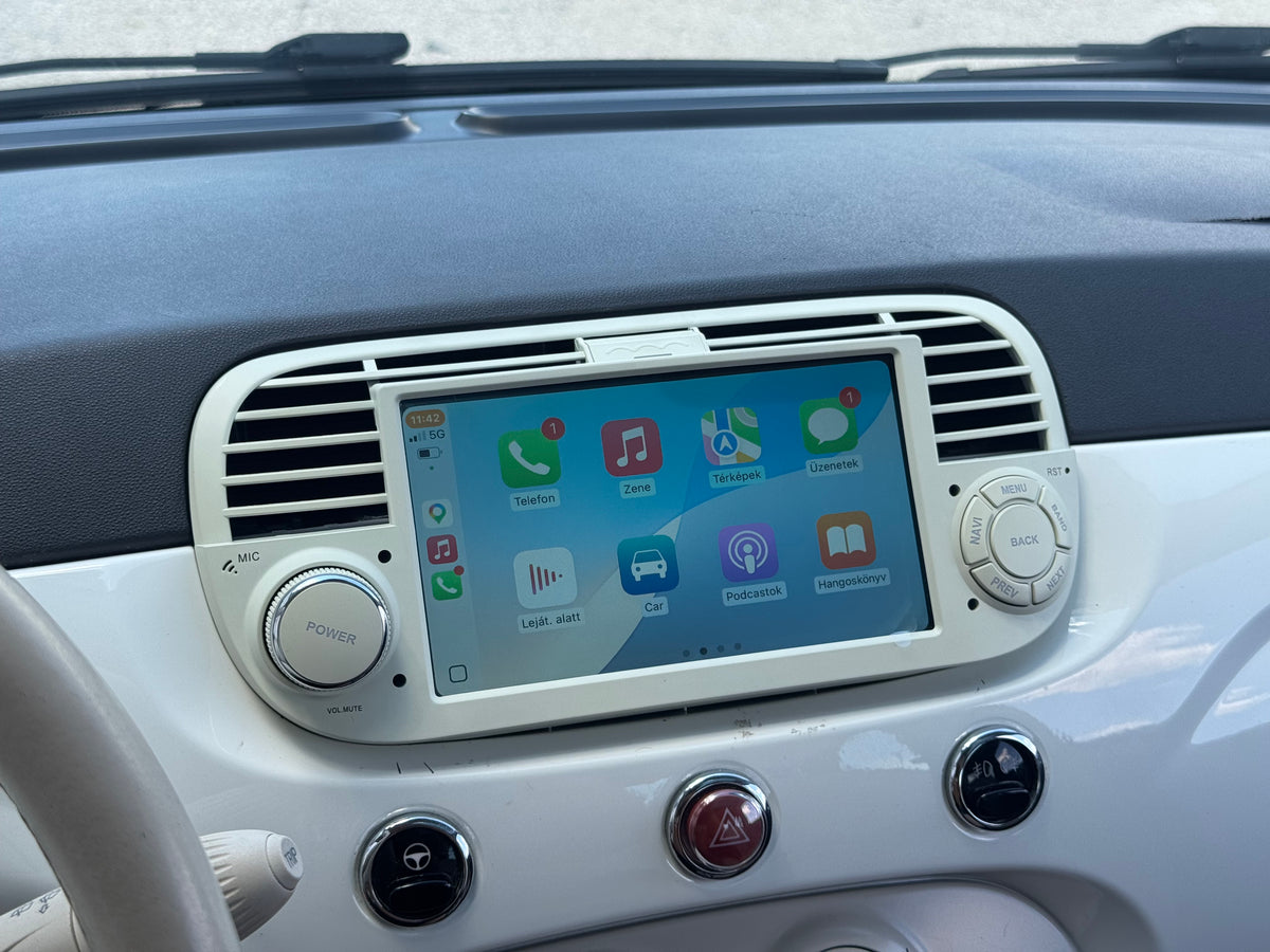 Fiat, Abarth 500 2007-2015 Bézs 7" Android multimédia autórádió érintőkijelzős fejegység
