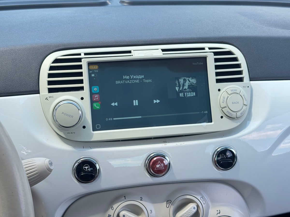Fiat, Abarth 500 2007-2015 Bézs 7" Android multimédia autórádió érintőkijelzős fejegység