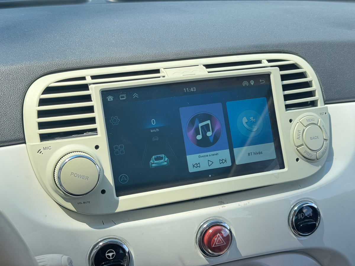 Fiat, Abarth 500 2007-2015 Bézs 7" Android multimédia autórádió érintőkijelzős fejegység