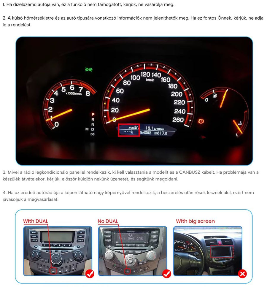 Honda Accord 7.gen 2003- 2007 10.1" Android multimédia autórádió érintőkijelzős fejegység