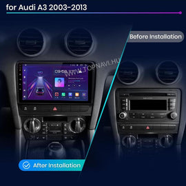 Autórádió cseréje Android rendszerrel Audi A3 2003–2013 modellekhez – 9 inch  