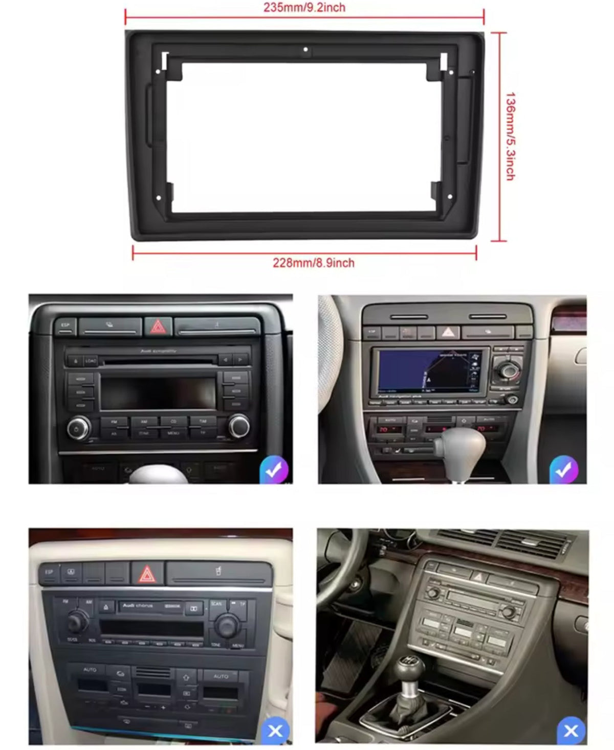 Android autórádió Audi A4 2002–2012 típushoz érintőkijelzővel – 9 inch  