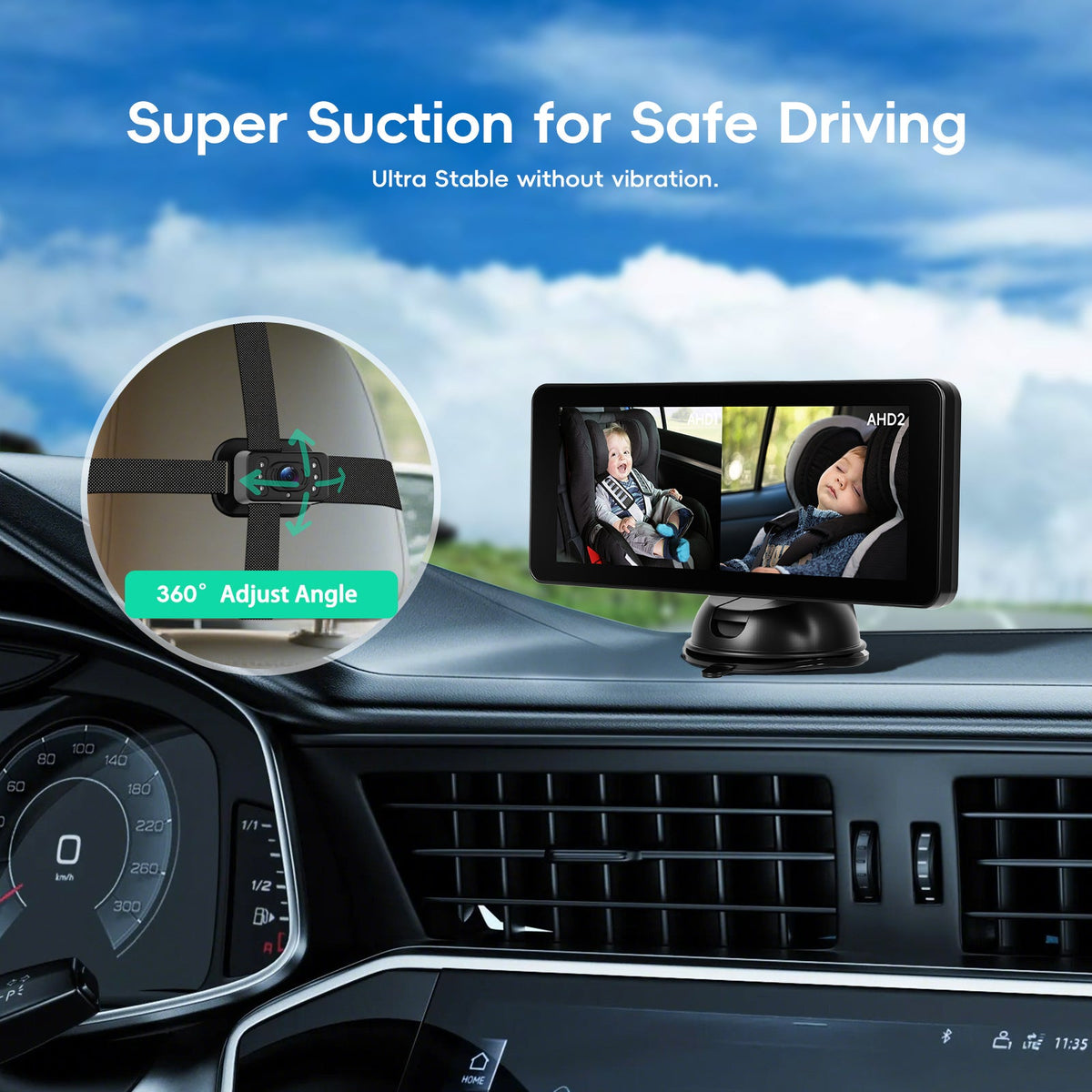 Autós Baba Megfigyelő Kamera 6,86" autórádió, hifi, rádió és fejegység nagy kijelzővel, CarPlay, Android autó, Wifi és Bluetooth támogatással,