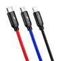 Baseus Three Primary Colors 3 az 1-ben töltőkábel – USB-C, Lightning, micro USB, 0,3 m — kép 3