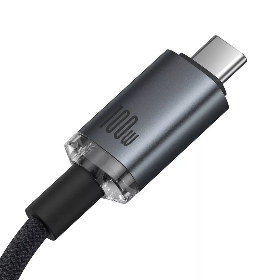 Baseus Crystal Shine USB-C csatlakozó közelről, 100 W