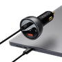 Baseus Superme 140 W autós töltő – USB-C PD 3.1 + USB-A, kijelzővel, kábellel — kép 4
