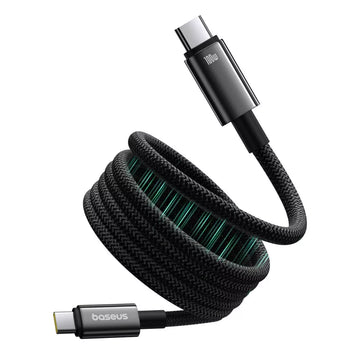 Baseus Tungsten Gold mágneses USB-C – USB-C kábel – 100 W, 1 m, magától feltekeredik