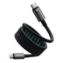 Baseus Tungsten Gold mágneses USB-C – USB-C kábel – 100 W, 1 m, magától feltekeredik — kép 1