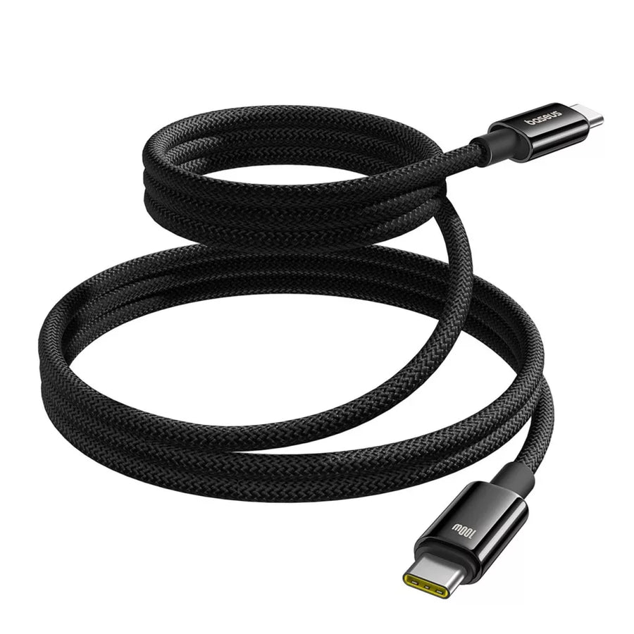 Baseus Tungsten Gold USB-C kábel teljes hosszában, két USB-C csatlakozóval