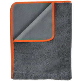 ADBL Twisted Towel szárítókendő kiterítve, narancs szegéllyel