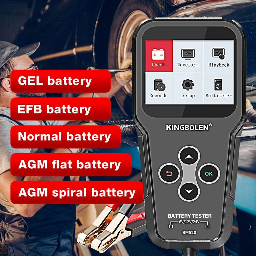 KINGBOLEN BM520 támogatott akkutípusok: GEL, EFB, hagyományos savas, AGM lapos és AGM spirál