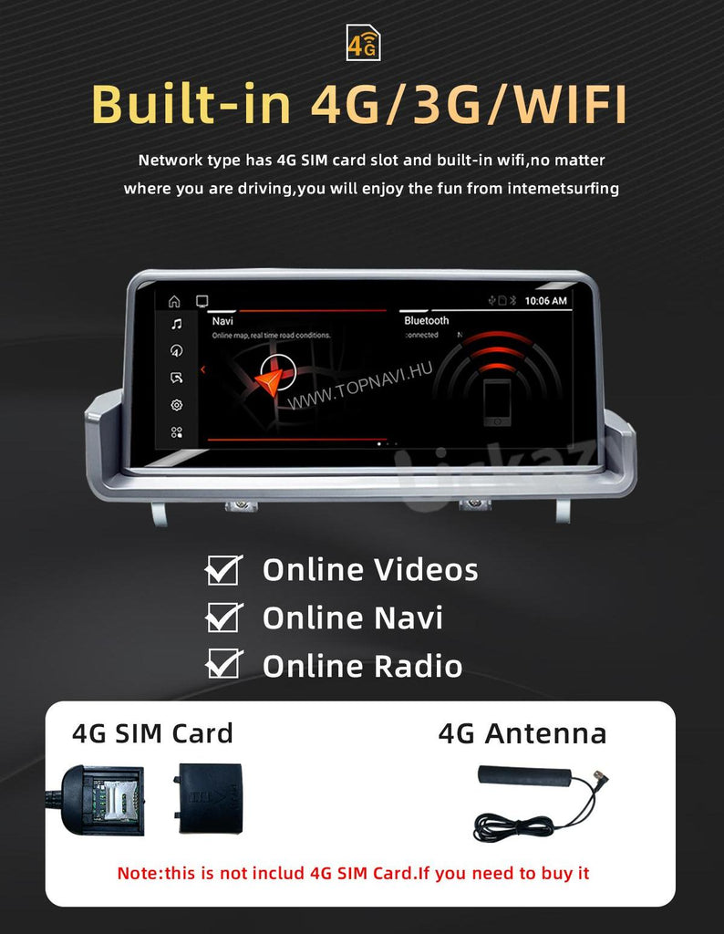 BMW 3 Széria E90, E91, E92, E93 10.25" Android Multimédia fejegység - TopNAVI