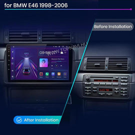 BMW E46 autórádió csere Android rendszerrel és érintőkijelzővel – 9 inch 