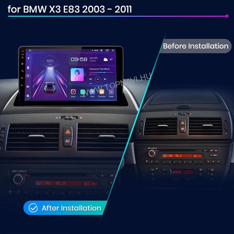 BMW X3 2002–2011 androidos autórádió cserére érintőkijelzővel – 9 inch