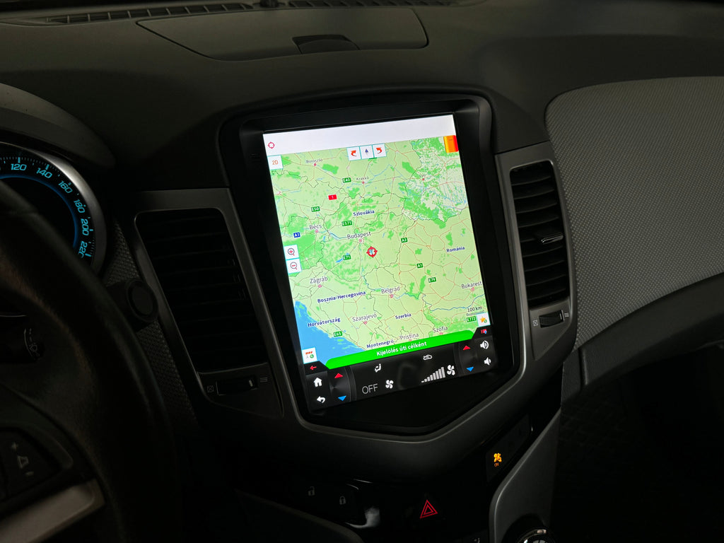 Chevrolet Cruze 2008 - 2014 9.7" Tesla Style Android Multimédia fejegység autórádió, hifi, rádió és fejegység nagy kijelzővel, CarPlay, Android autó, Wifi és Bluetooth támogatással,