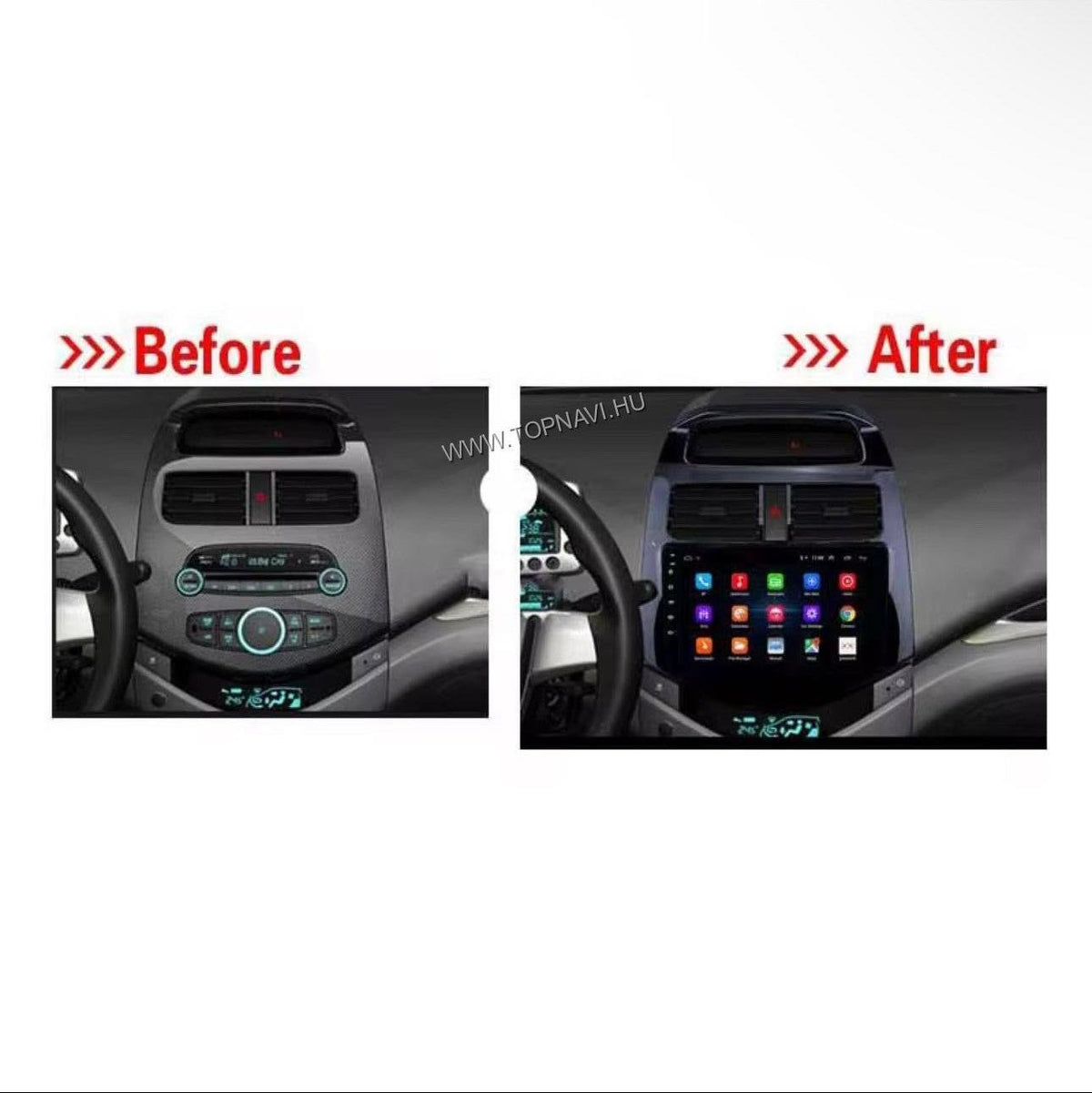 Chevrolet Spark M300 2010 - 2014 9" Android Multimédia fejegység - TopNAVI
