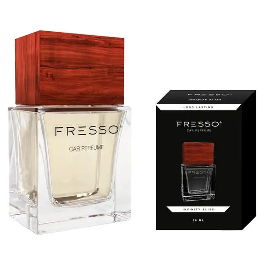 Fresso Infinity Bliss autóparfüm 50 ml üvegpalack fa kupakkal, dobozzal