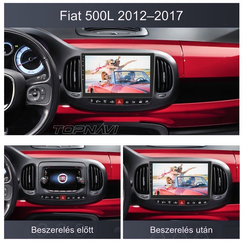 Fiat 500L 2012- 2017 10.1" Android multimédia autórádió érintőkijelzős fejegység – másik nézet