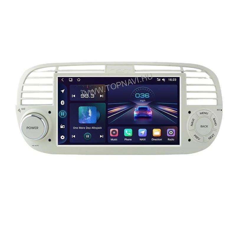 Fiat, Abarth 500 2007-2015 Bézs 7" Android Multimédia fejegység — Márkaspecifikus multimédia