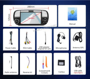 Fiat, Abarth 500 2007-2015 Fekete 7" Android Multimédia fejegység — kép 4