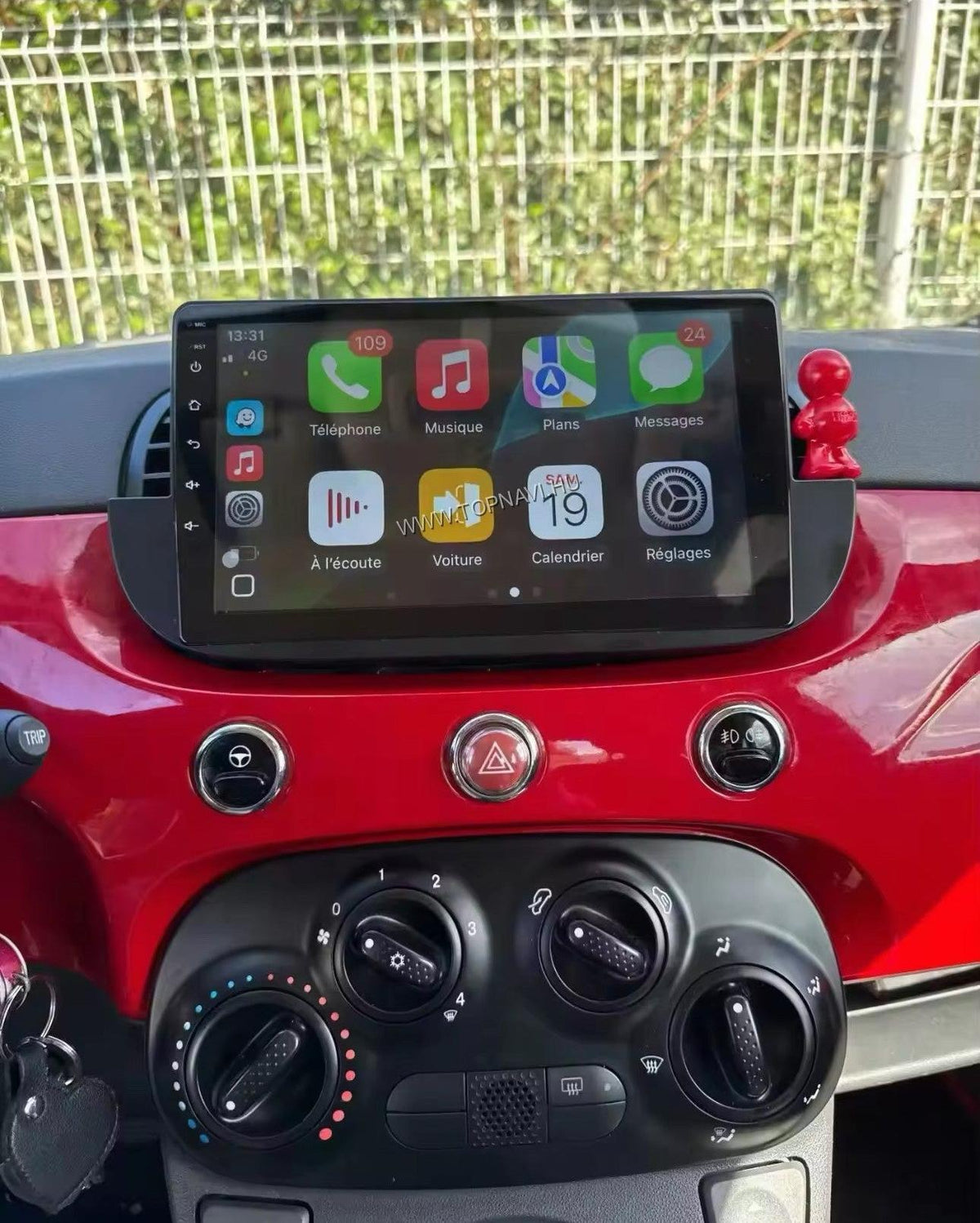 Fiat, Abarth 500 2007 - 2016 9" Fekete Android Multimédia fejegység - TopNAVI