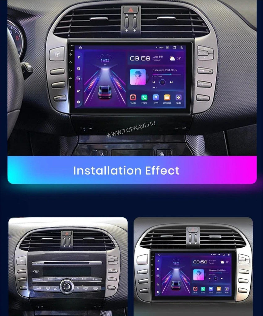 Fiat Bravo 2007 - 2012 9" Android Multimédia fejegység - TopNAVI