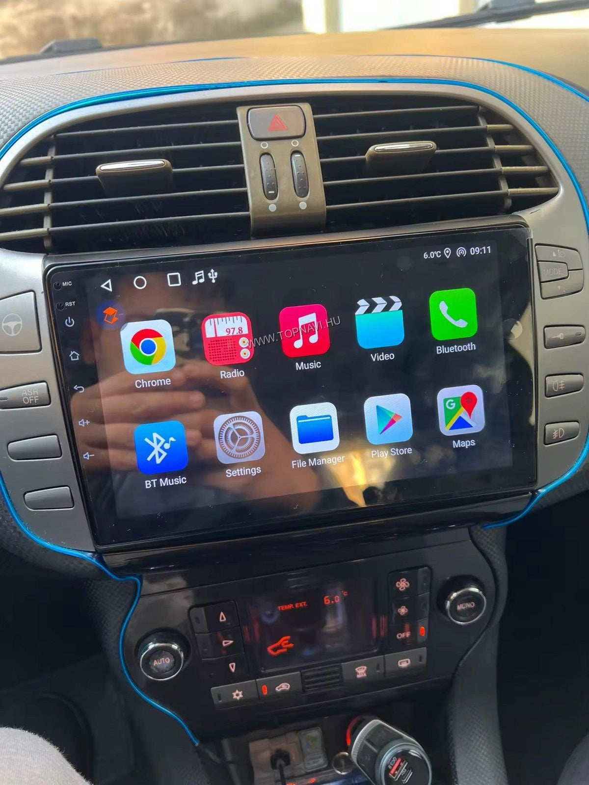 Fiat Bravo 2007 - 2012 9" Android Multimédia fejegység - TopNAVI