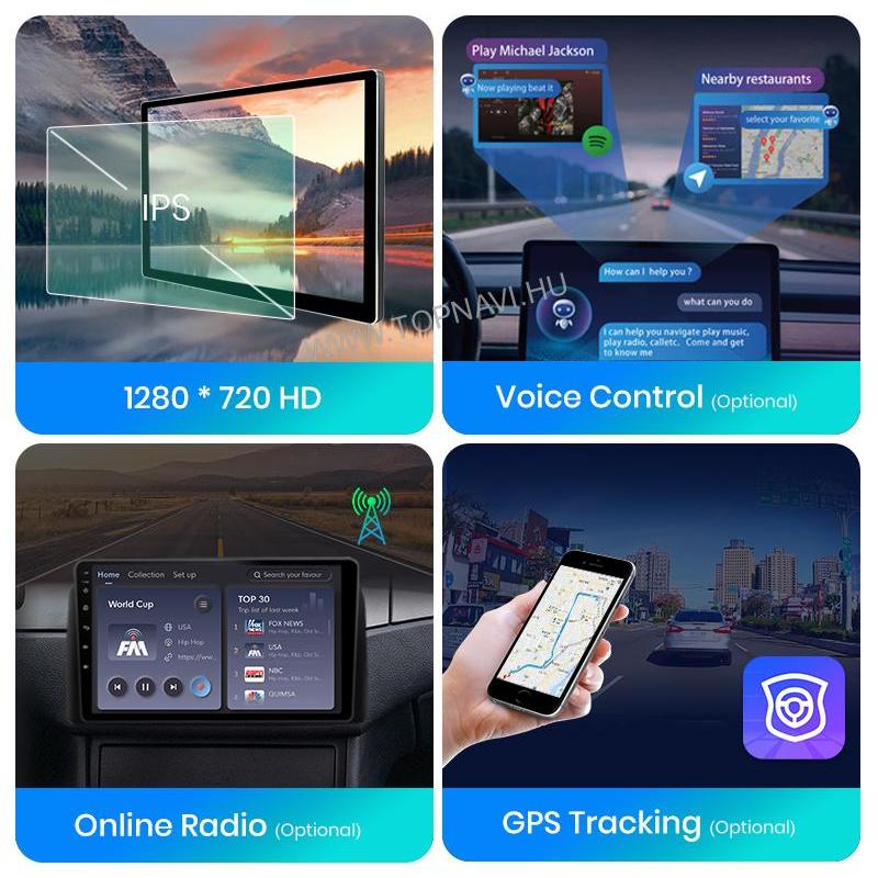 Ford Fiesta MK7 2009 - 2017 9" Android Multimédia fejegység - TopNAVI
