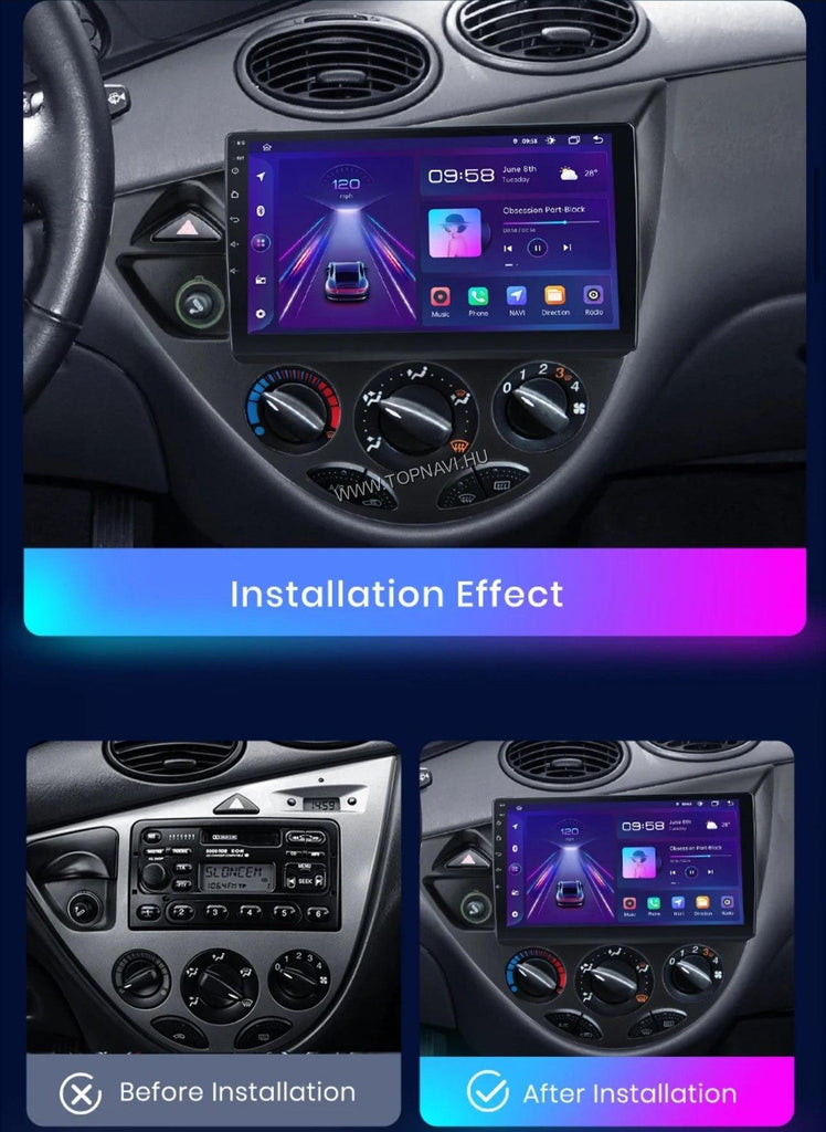 Ford Focus MK1 1998 - 2004 9" Android Multimédia fejegység - TopNAVI