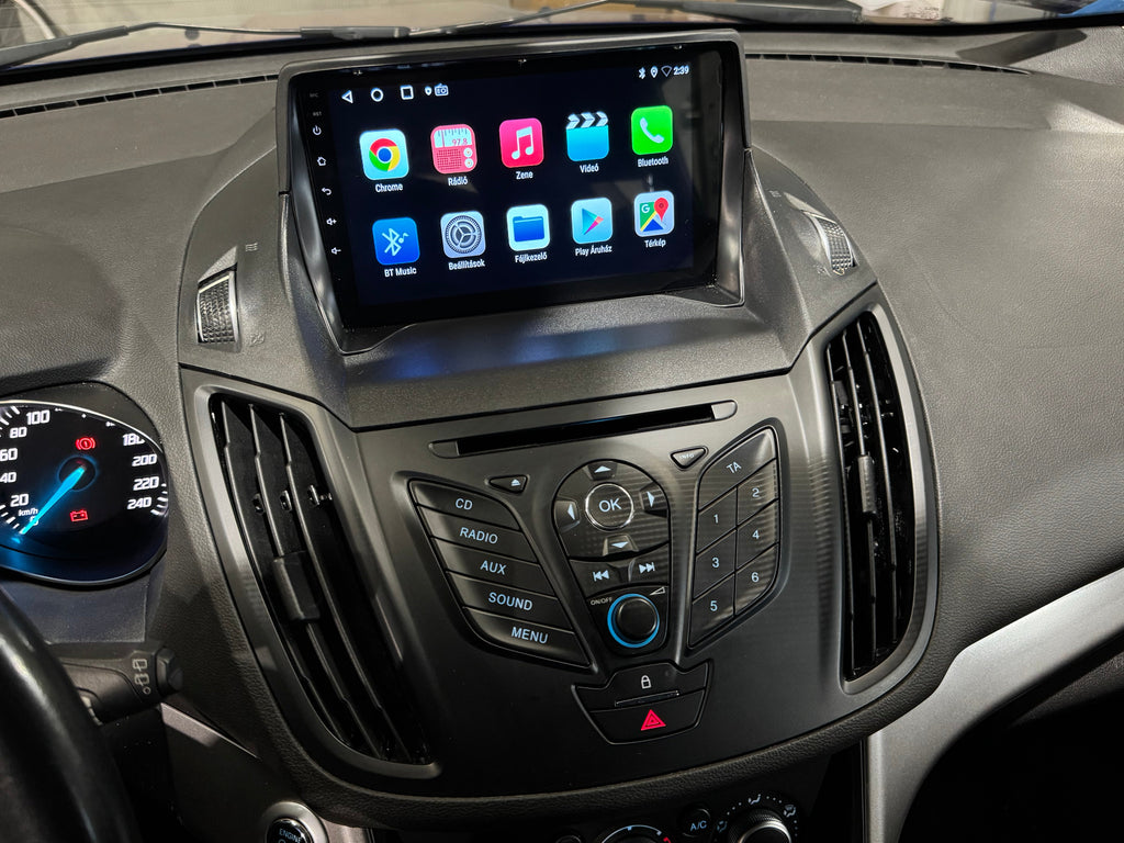 Ford Kuga 2. 2012 - 2019, C - Max 2. 2010 - 2019 9" Android Multimédia fejegység autórádió, hifi, rádió és fejegység nagy kijelzővel, CarPlay, Android autó, Wifi és Bluetooth támogatással,