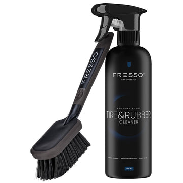 Fresso gumitisztító szett – Tire & Rubber Cleaner 500 ml + Tire Brush abroncskefe
