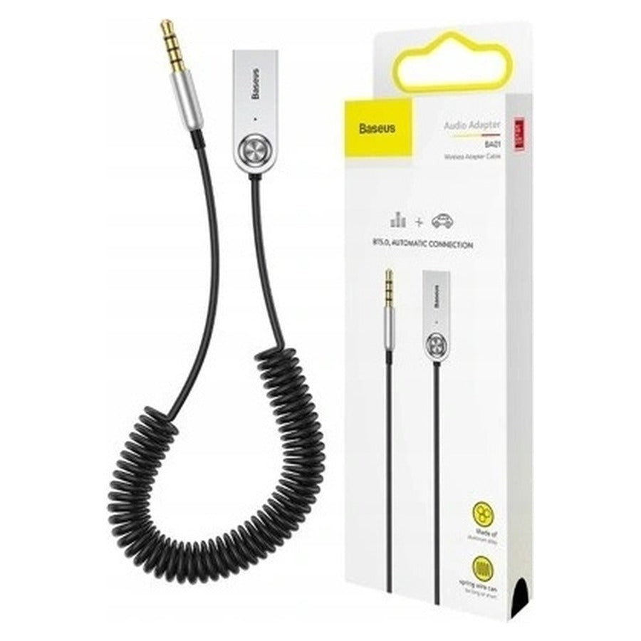 Baseus CABA01-01 Bluetooth 5.0 AUX adó-vevő spirálkábellel
