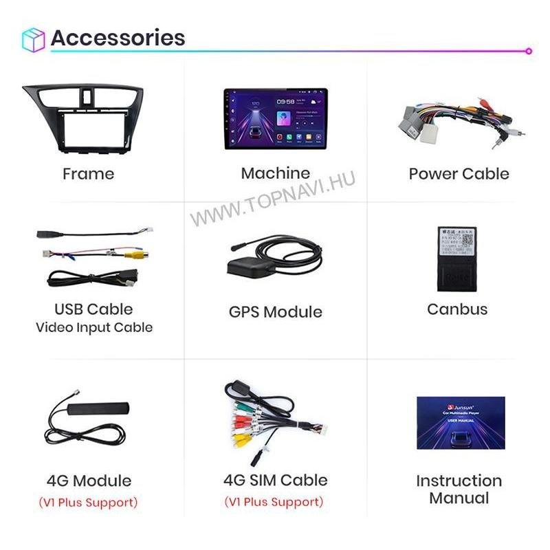 Honda Civic 9.gen 2012 - 2017 9" Android Multimédia fejegység - TopNAVI