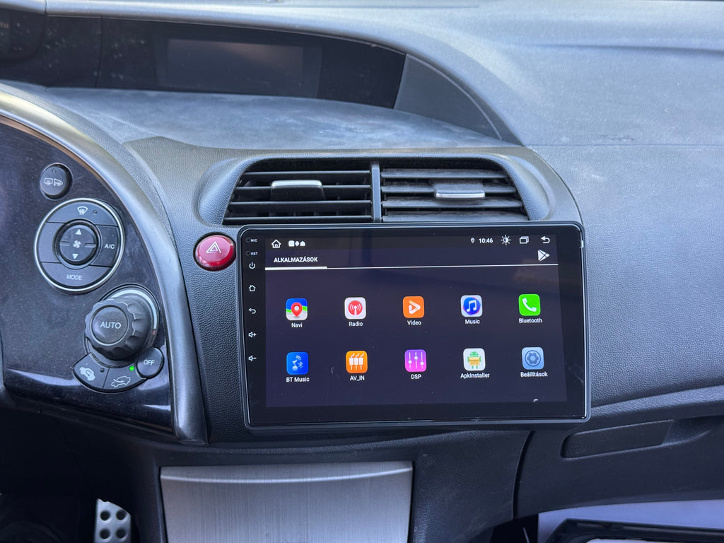 Honda Civic UFO 8. gen 2005 - 2011 9" Android Multimédia fejegység autórádió, hifi, rádió és fejegység nagy kijelzővel, CarPlay, Android autó, Wifi és Bluetooth támogatással,