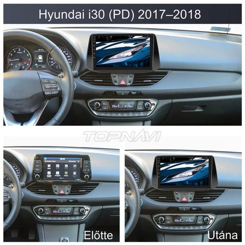 Hyundai i30 (PD) 2017- 2018 9" Android multimédia autórádió érintőkijelzős fejegység – másik nézet