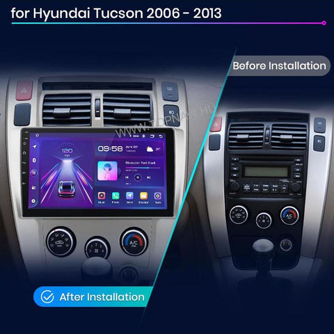 Hyundai Tucson 2005- 2009 10.1" Android multimédia autórádió érintőkijelzős fejegység – másik nézet