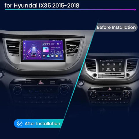 Hyundai Tucson 3 2015- 2019 9" Android multimédia autórádió érintőkijelzős fejegység – másik nézet
