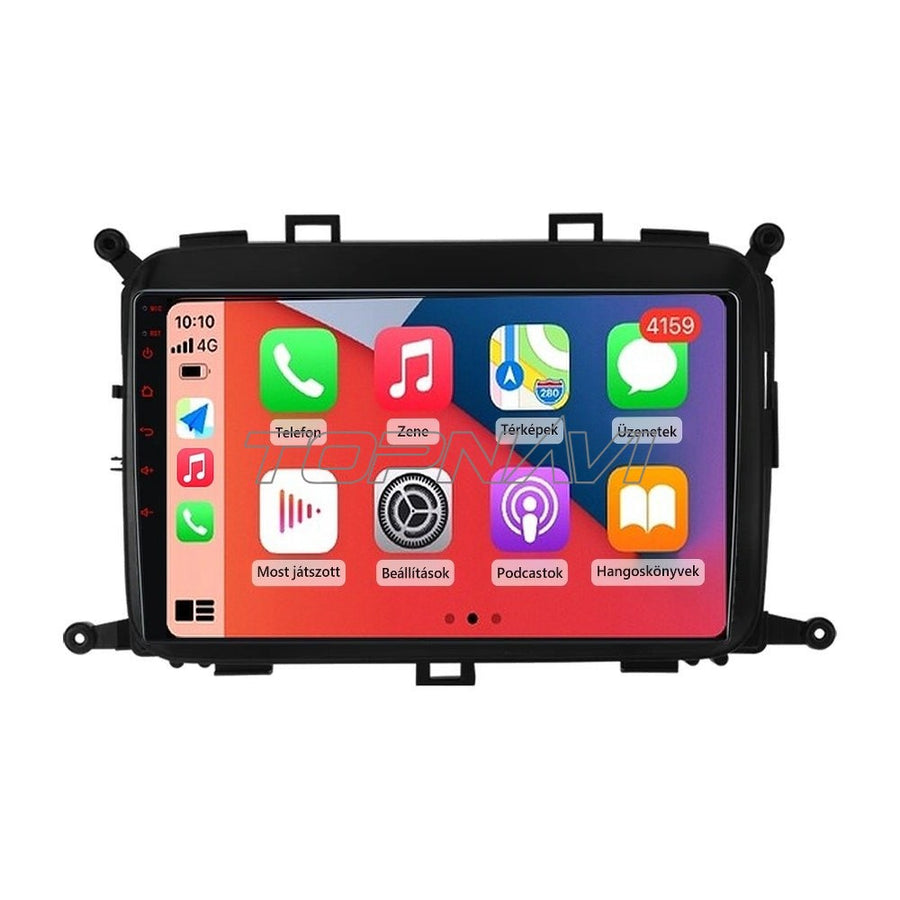 Kia Carens 4 2013–2018 9" Android multimédia fejegység beépítőkerettel, Apple CarPlay képernyővel - TOPNAVI
