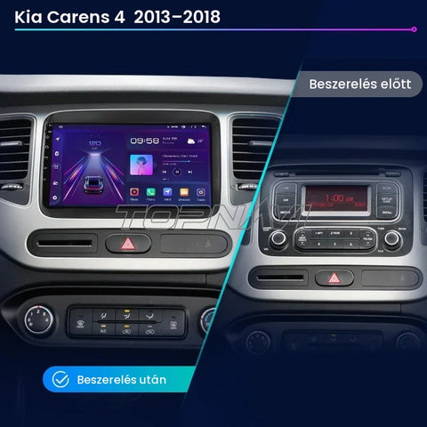 Kia Carens 4 2013- 2018 9" Android multimédia autórádió érintőkijelzős fejegység – másik nézet