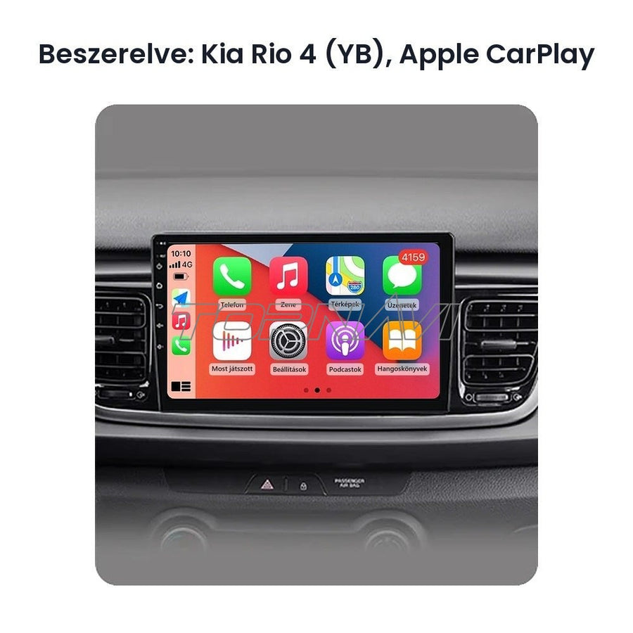 Kia Rio 4 (YB) műszerfalba beszerelt 9" Android fejegység Apple CarPlay képernyővel - TOPNAVI