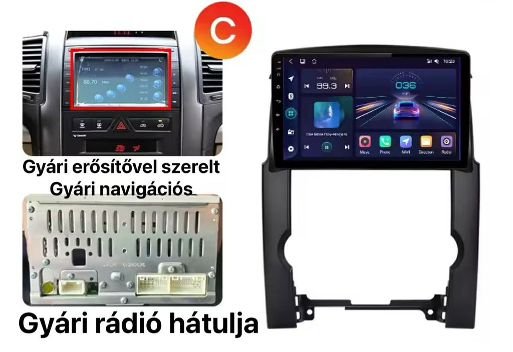 Kia Sorento 2 2009 - 2012 10.1" Android Multimédia fejegység autórádió, hifi, rádió és fejegység nagy kijelzővel, CarPlay, Android autó, Wifi és Bluetooth támogatással,