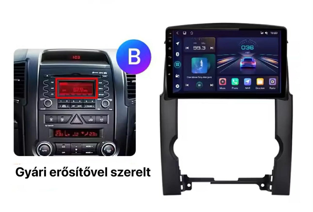 Kia Sorento 2 2009 - 2012 10.1" Android Multimédia fejegység autórádió, hifi, rádió és fejegység nagy kijelzővel, CarPlay, Android autó, Wifi és Bluetooth támogatással,