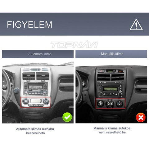 Kia Sportage 2 2005- 2010 9" Android multimédia autórádió érintőkijelzős fejegység – másik nézet