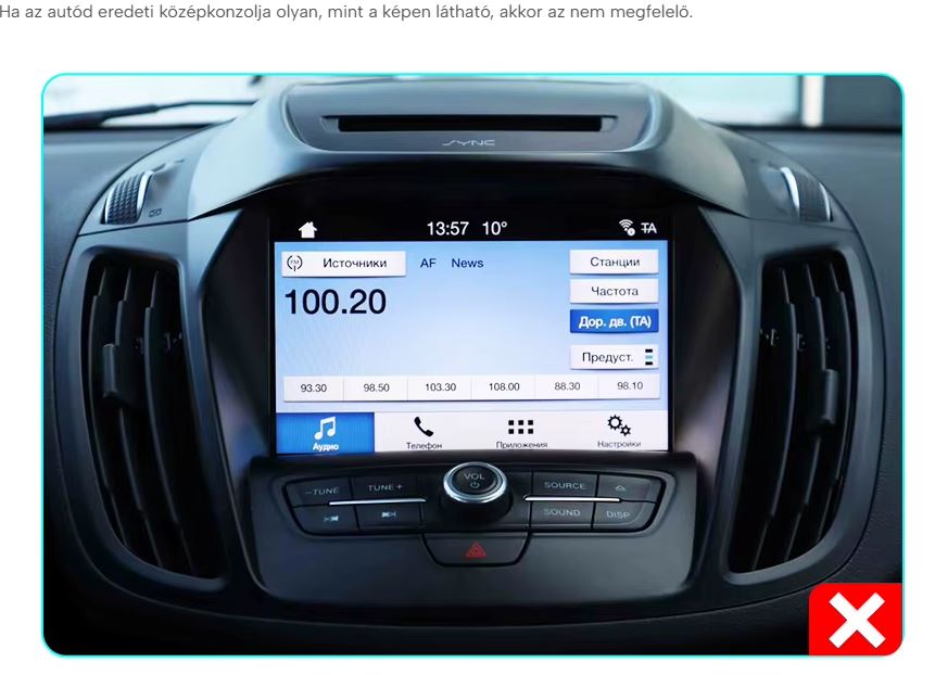 Ford Kuga 2. 2012- 2019, C-Max 2. 2010- 2019 9" Android multimédia autórádió érintőkijelzős fejegység