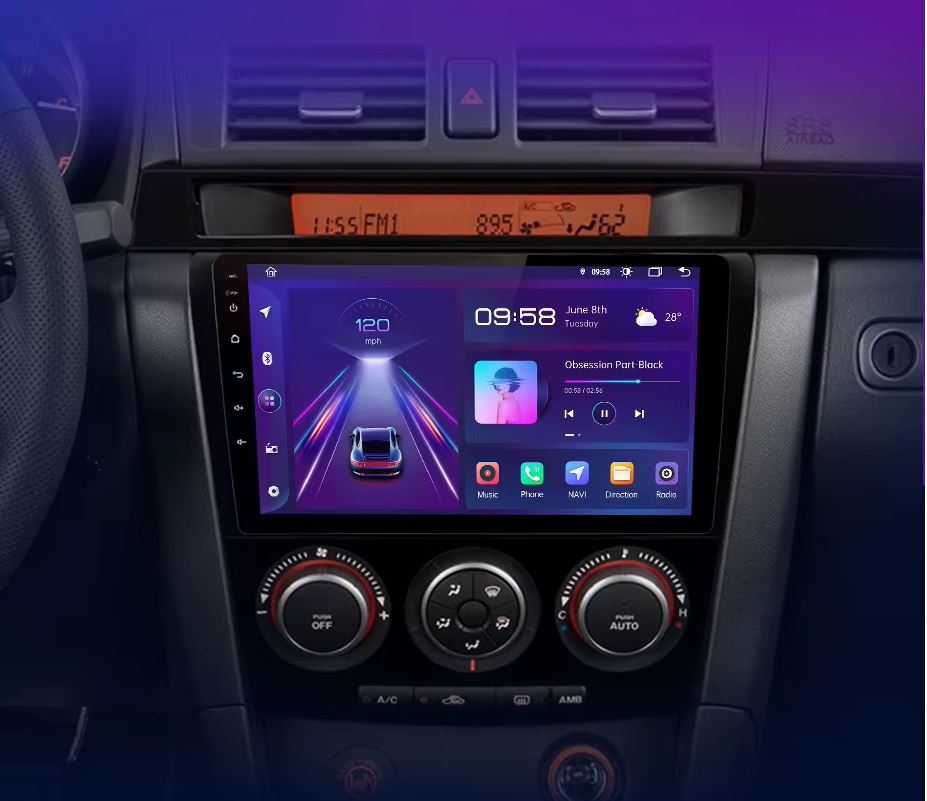 Mazda 3 2002 - 2009 9" Android Multimédia fejegység autórádió, hifi, rádió és fejegység nagy kijelzővel, CarPlay, Android autó, Wifi és Bluetooth támogatással,